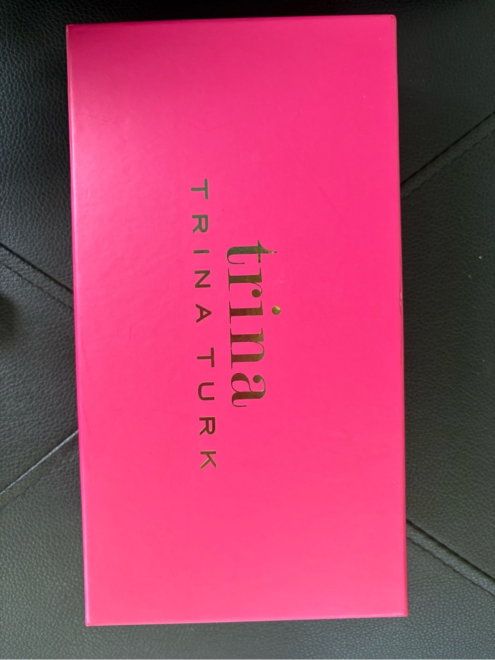 Trina Turk Black & White Textured Zip Wallet with Gold Logo Plaque - Picture 9 of 9